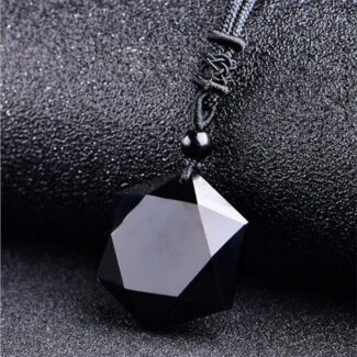 Premium zwarte obsidiaan talisman