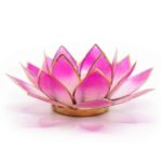 lotus sfeerlicht 2-kleurig wit/roze goudrand